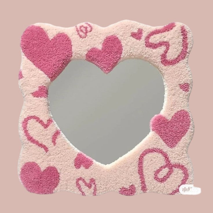 Pink Little hearts Rug Mirror
