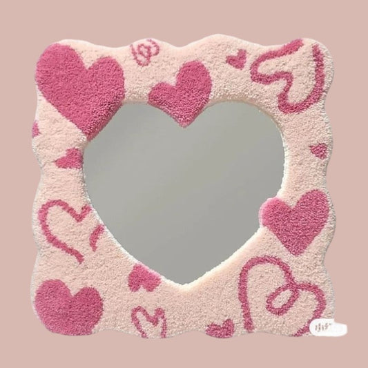 Pink Little hearts Rug Mirror