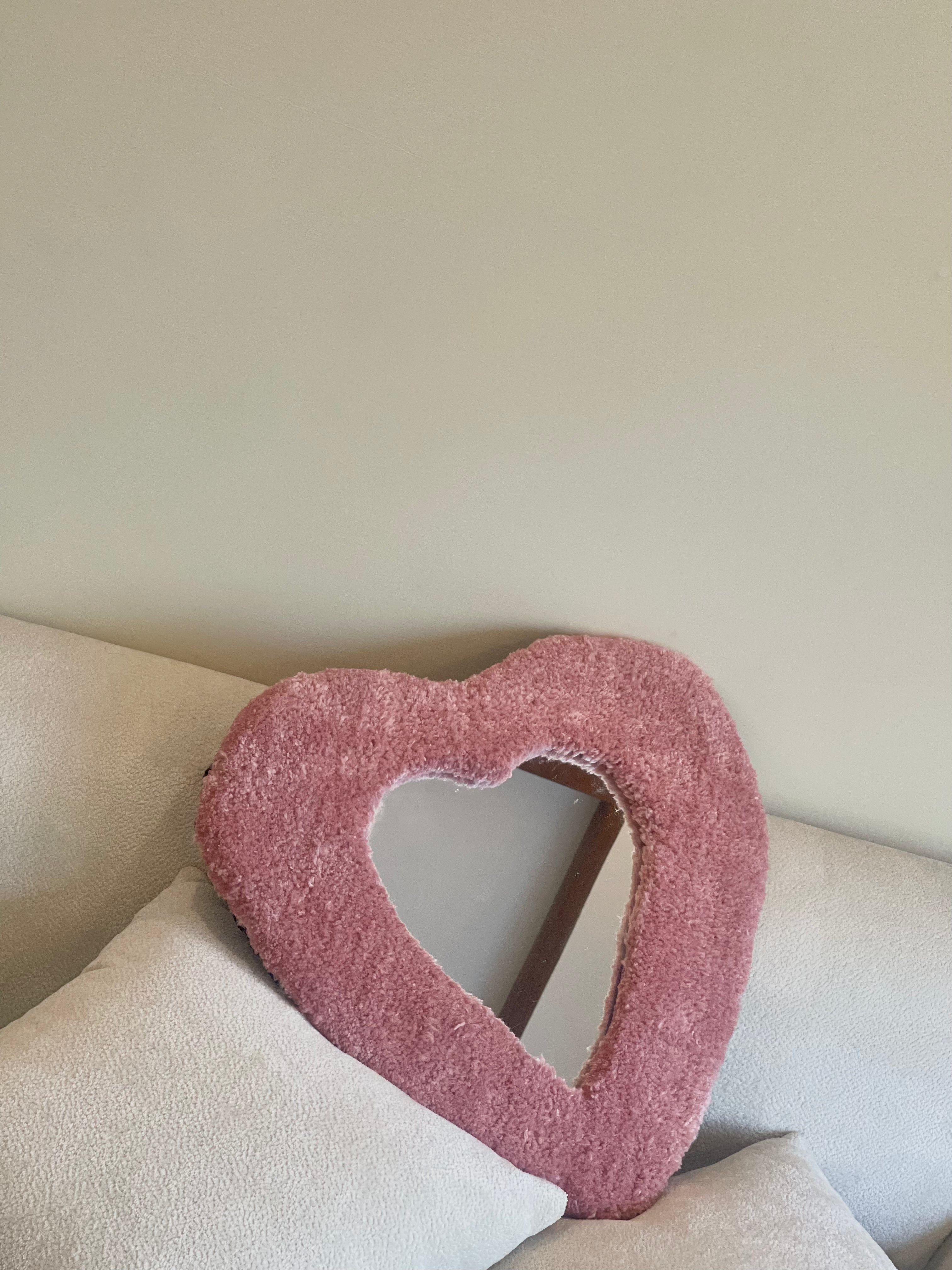Pink Heart Rug Mirror