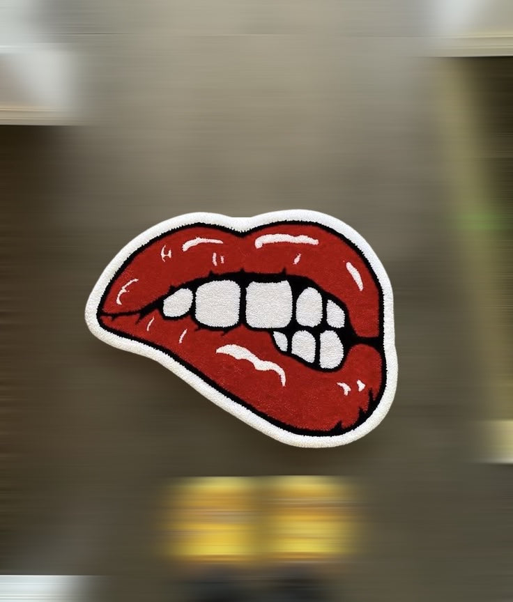 Red Lips Tufted Piece